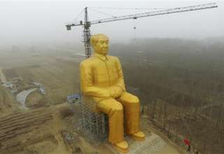 ساخت مجسمه غول‌پیکر طلایی از بنیان‌گذار جمهوری خلق چین